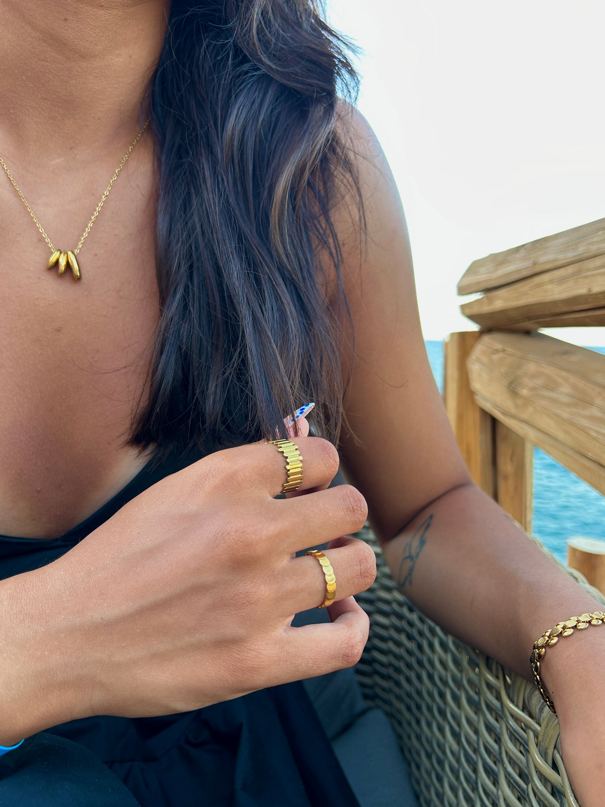 Dam ring i guld och silver | Detaljrik och elegant ring - Lais guld ring