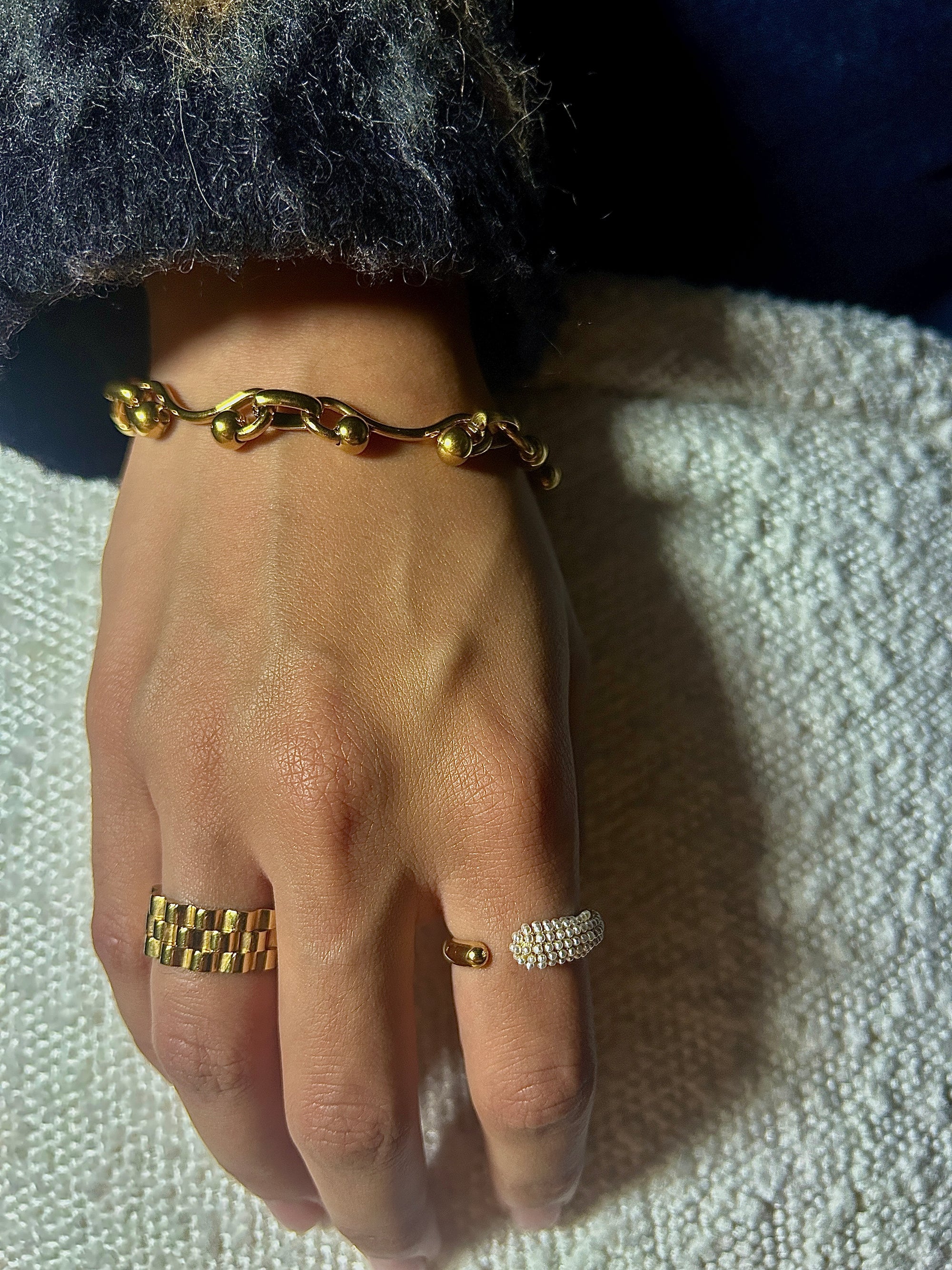 Armband & Halsband set i guld | Statement halsband och armband | Midas glans - Lais