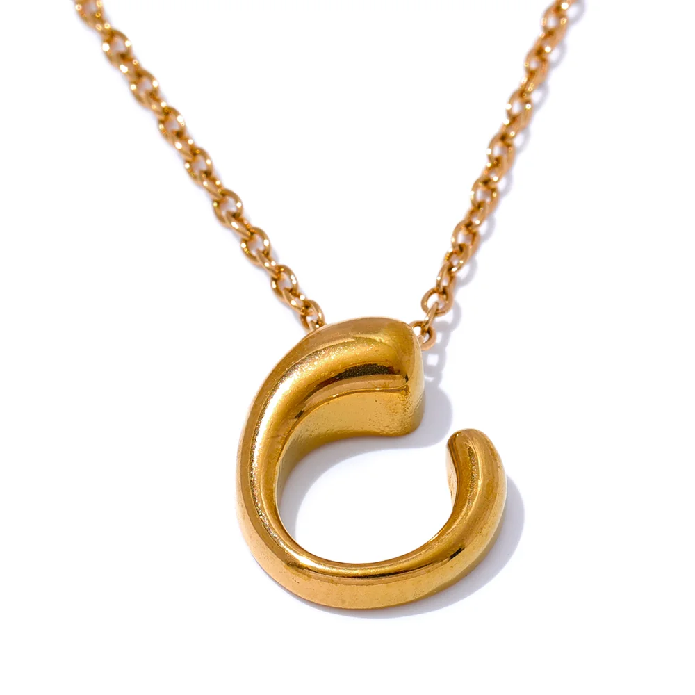 Lätt & Stilren guld halsband med C form | För kvinnor