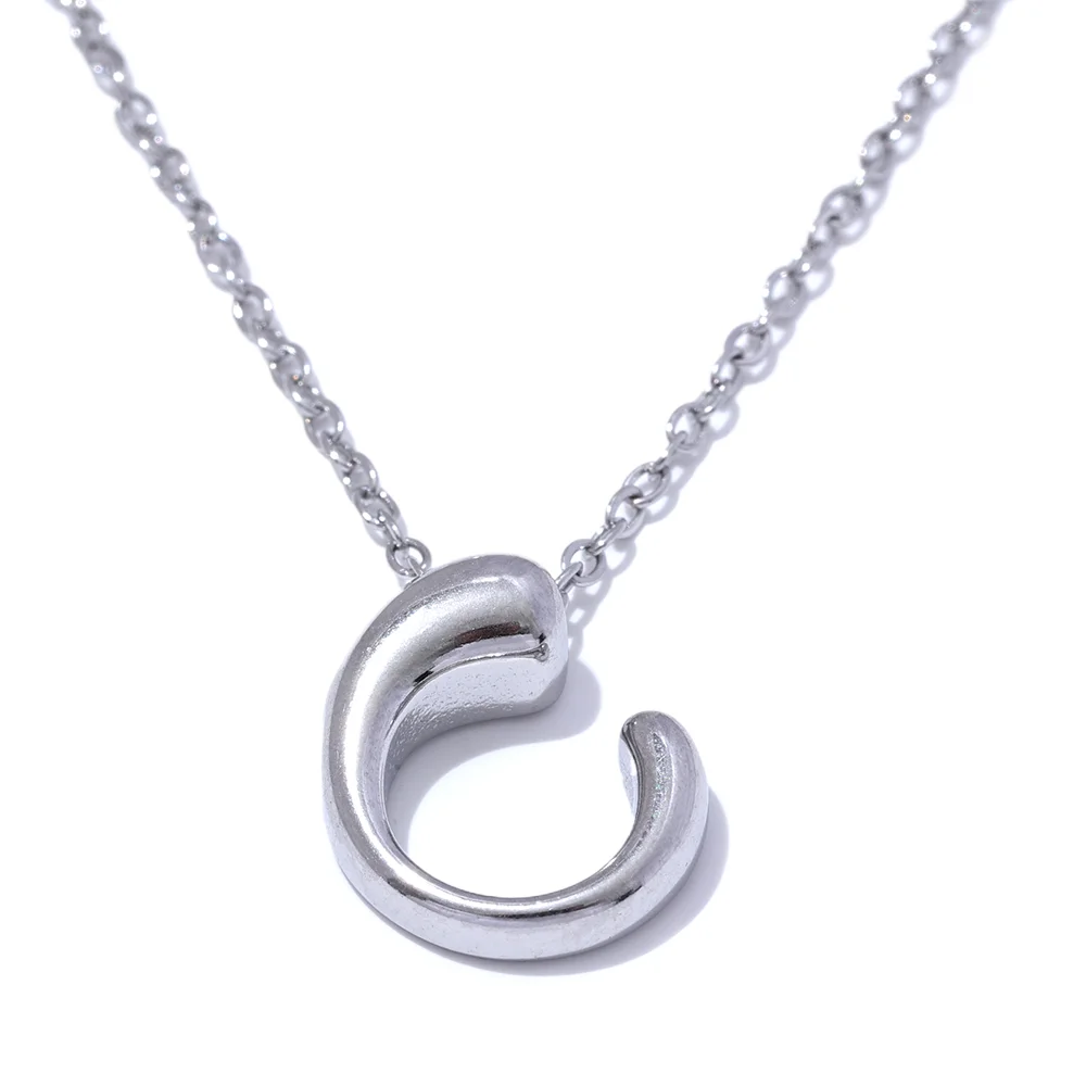 Lätt & Stilren silver halsband med C form | För kvinnor