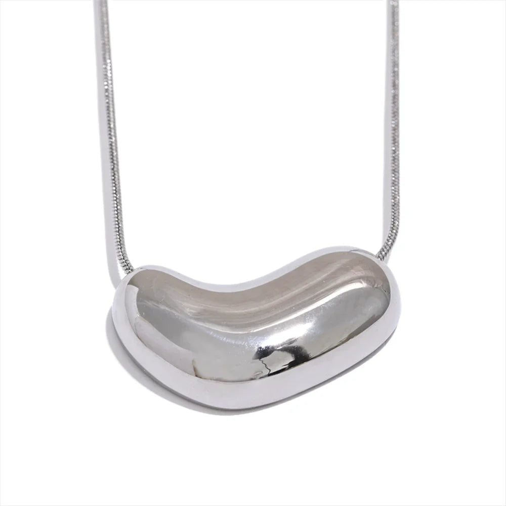 Stort ögonfägnande Silver halsband med slät halvmåne form perfekt för vardagen och fest | för kvinnor