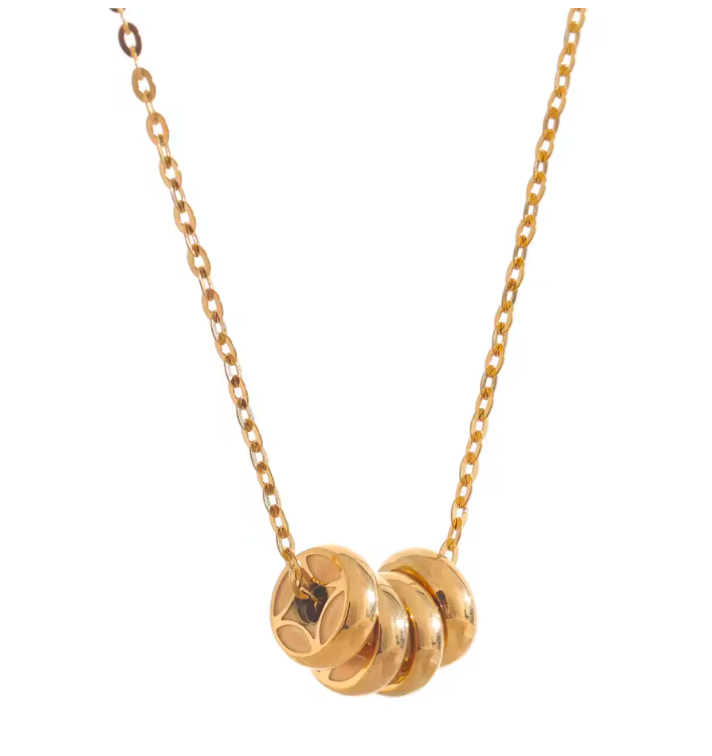 18k guld halsband med fyra lyckoamuletter | Halsband för kvinnor 
