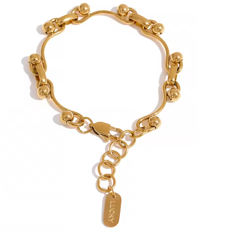 enkel och unikt guld halsband och armband set för fest | för kvinnor